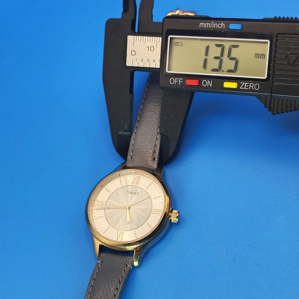 2018 Timex Waterbury Classic Guilloche 36mm Women's Quartz Watch Leather Strap‎